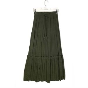 H&M | Olive Green Maxi Skirt